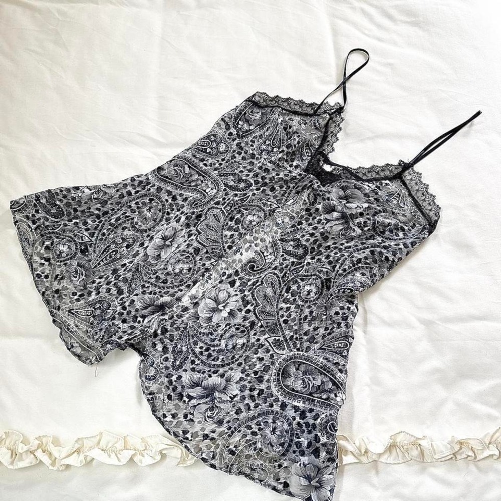 90s innermost black paisley mini dress size‎ medium